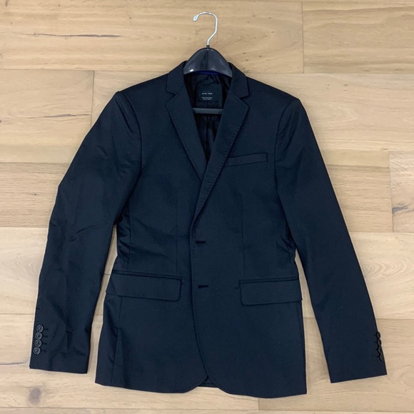 ZARA MAN NAVY WITH MICRO PINSTRIPES - 36R SLIM FIT - Picture 2 of 9